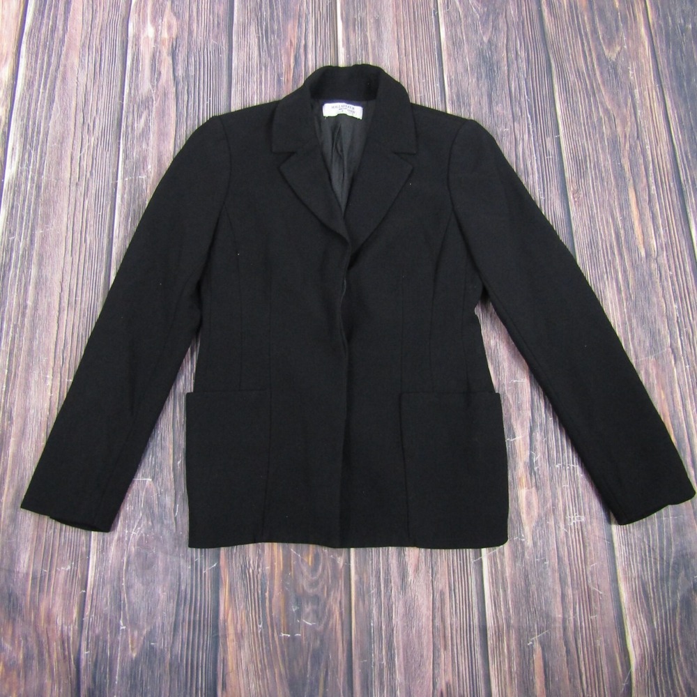 MM LaFleur Womens Size 6 Black Wool Blend‎ 3 Button Blazer Coat